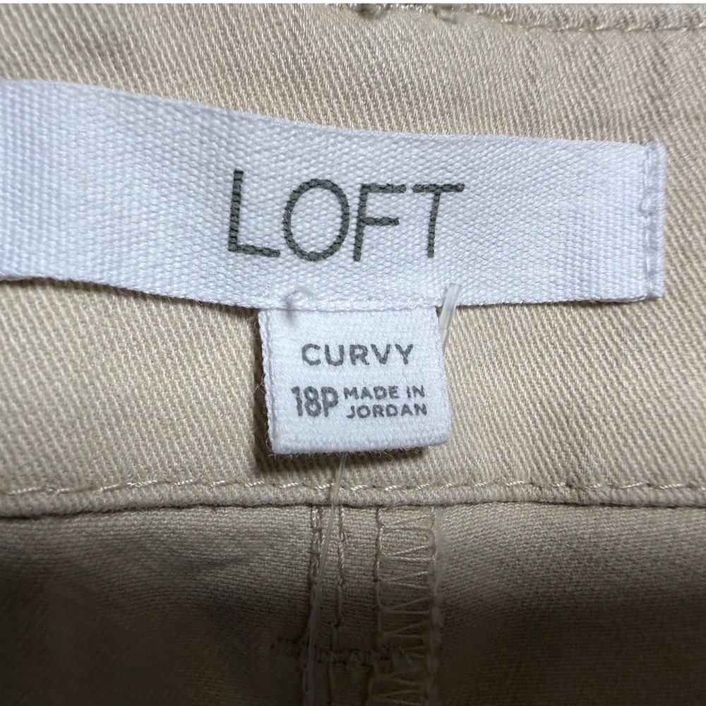 LOFT The Monroe 4" Curvy Shorts 18P Beige Khaki Chino Classic Petite Plus NWT - Picture 11 of 13